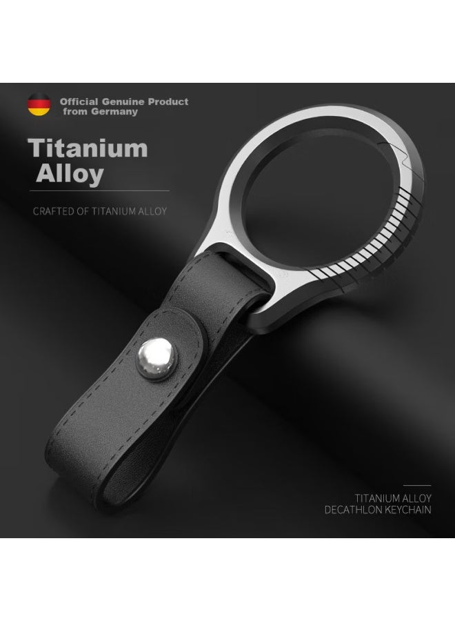 Laben Titanium Alloy Car Keychain Men's Pendant Key Chain Ring Personalized Creative Simple Waist Hanging Keychain - Image 1