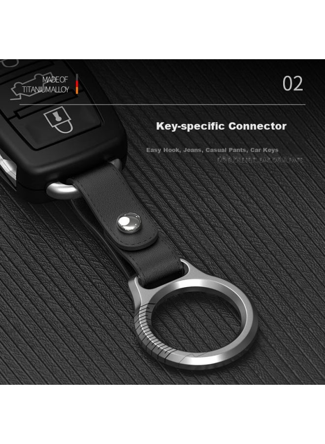 Laben Titanium Alloy Car Keychain Men's Pendant Key Chain Ring Personalized Creative Simple Waist Hanging Keychain - Image 2