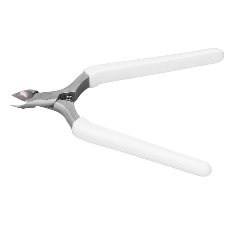 Professional Stainless Steel Cuticle Trimmer Dead Skin Remover Inline Spring Slip Resistant Cuticle Trimmer White - Image 3