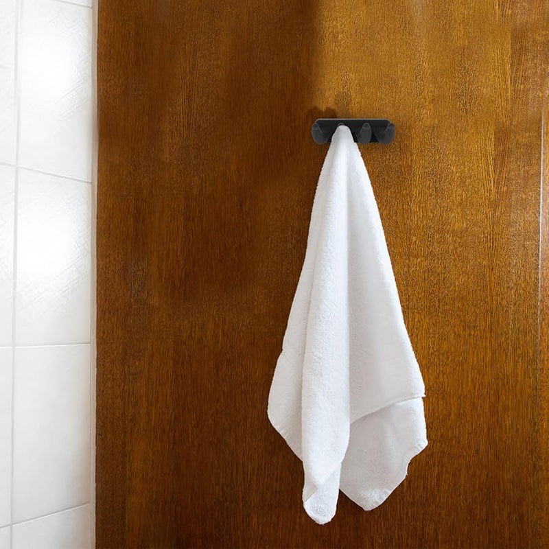Black Silicone Self Adhesive Hooks Wall Mounted No Drilling For Bathroom Kitchen Home Organization - Image 5