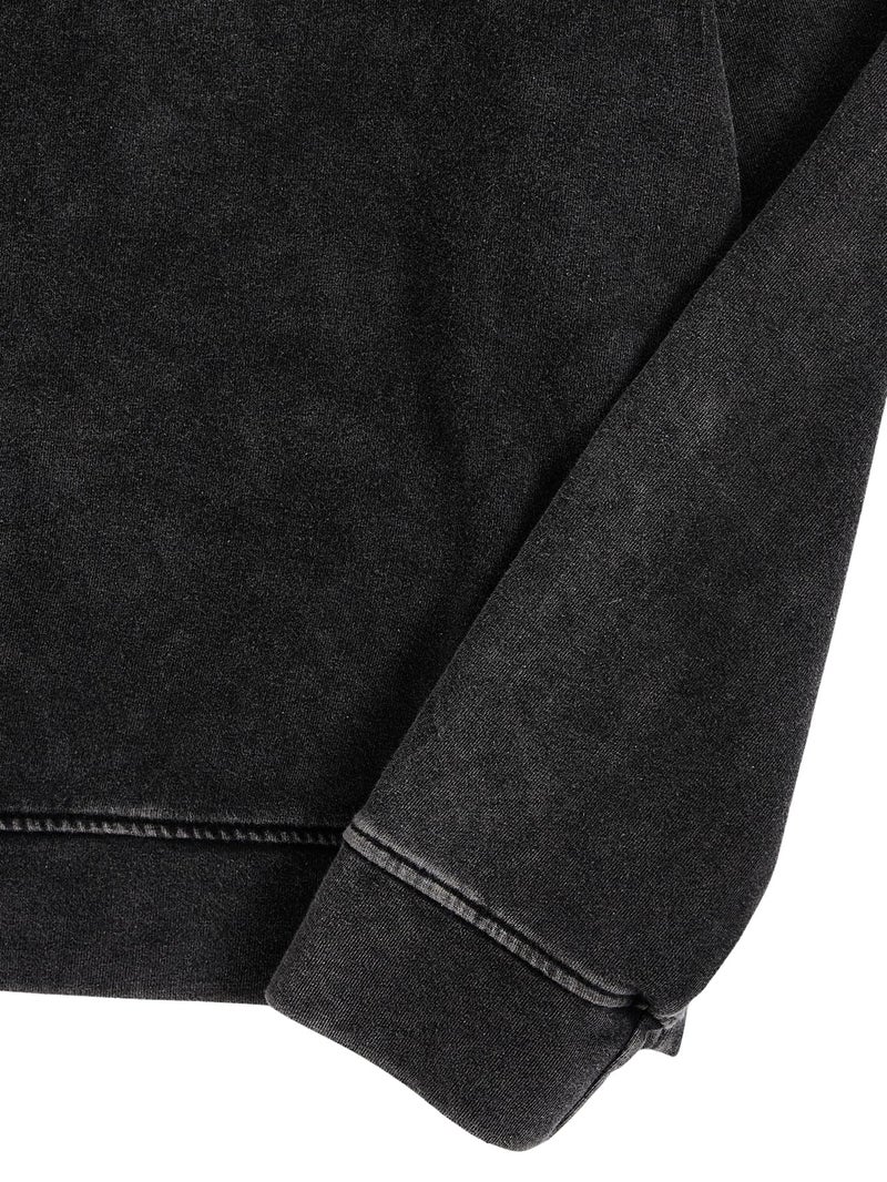 WDIRARA Men's Y2k Letter Graphic Distressed Long Sleeve Hoodie Vintage Hipster Loose Fit Hooded Sweatshirt Black Large - Image 4