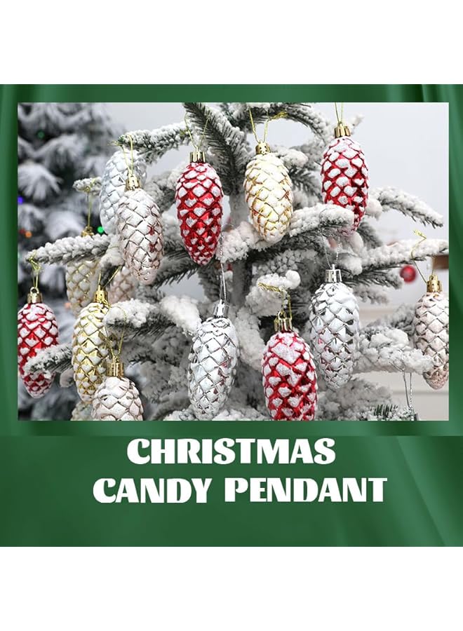 The Bros The Bro Decorated Pine Cone Baubles – Christmas Tree Decorations Pack of 5 (golden) - Image 2