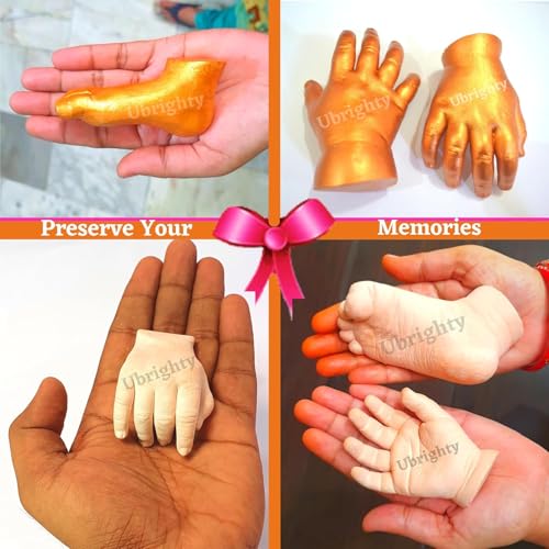 Ubrighty Hand Foot Casting kit for Baby | 3D Casting Kit, Hand Print and Foot Print, Molding Powder Clay Moulding Material (4 CASTINGS up to 9 Month Baby) - Image 3