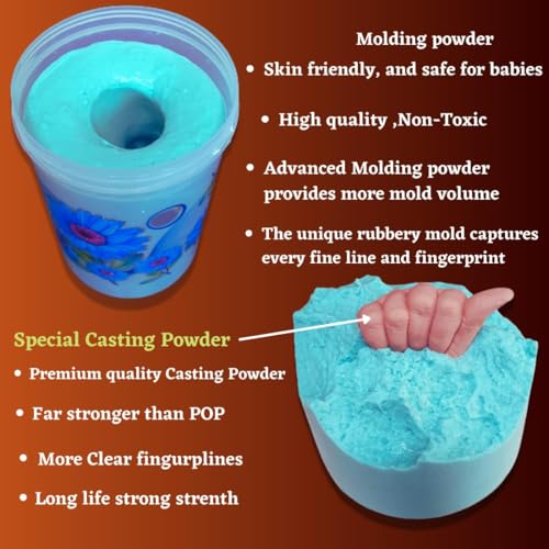 Ubrighty Hand Foot Casting kit for Baby | 3D Casting Kit, Hand Print and Foot Print, Molding Powder Clay Moulding Material (4 CASTINGS up to 9 Month Baby) - Image 4