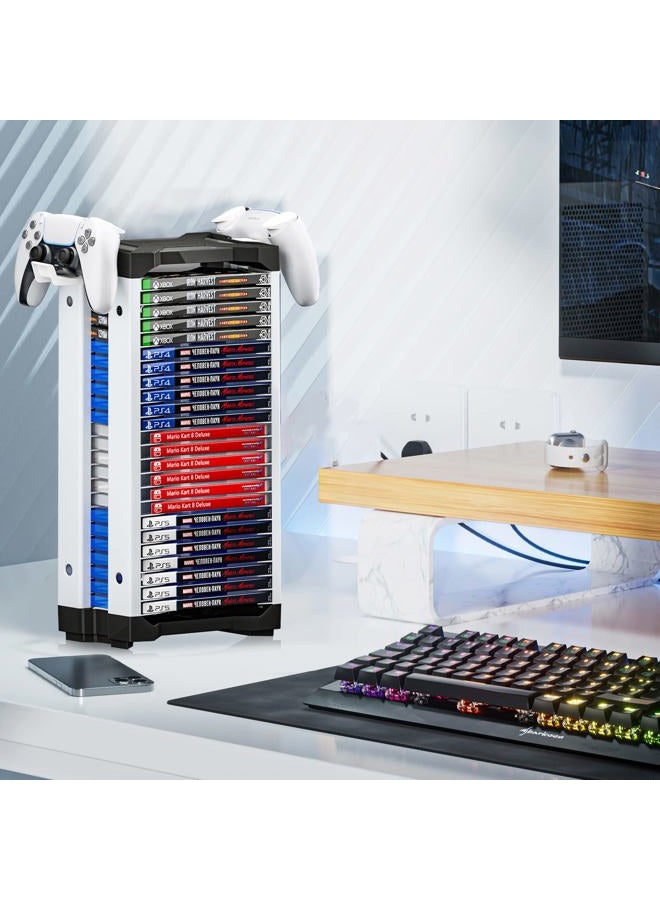 Nargos Video Game Storage Tower for PS5/ PS4/ PS3/ PS2/ Xbox One/Xbox 360 and Xbox Series X/S/Wii and Switch Game Cases, DVD and Blu-Ray Disks Organizer (23 PCS) - Image 5