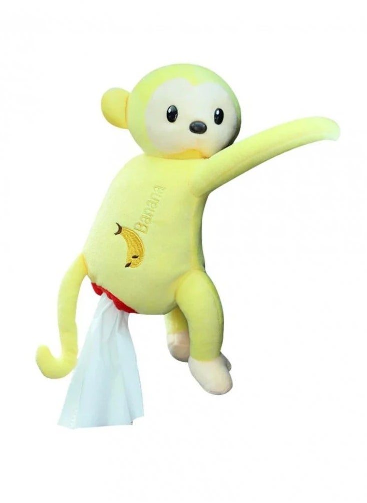 SFMW Car Tissue Box in The Shape of a Yellow Monkey Doll  - Image 1