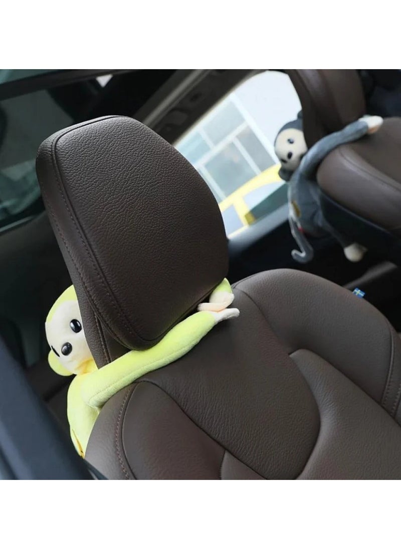 SFMW Car Tissue Box in The Shape of a Yellow Monkey Doll  - Image 2