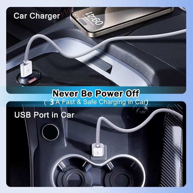 CREHAO [Apple MFi Certified] USBC Charging Cable for iPhone 16,2Pack 6ft USB A to Type C Car Charger 60W Fast Charging Cord Fast Data Sync Nylon Braided for iPhone 16 Pro/16 Pro Max/16 Plus/15 iPad - Image 5