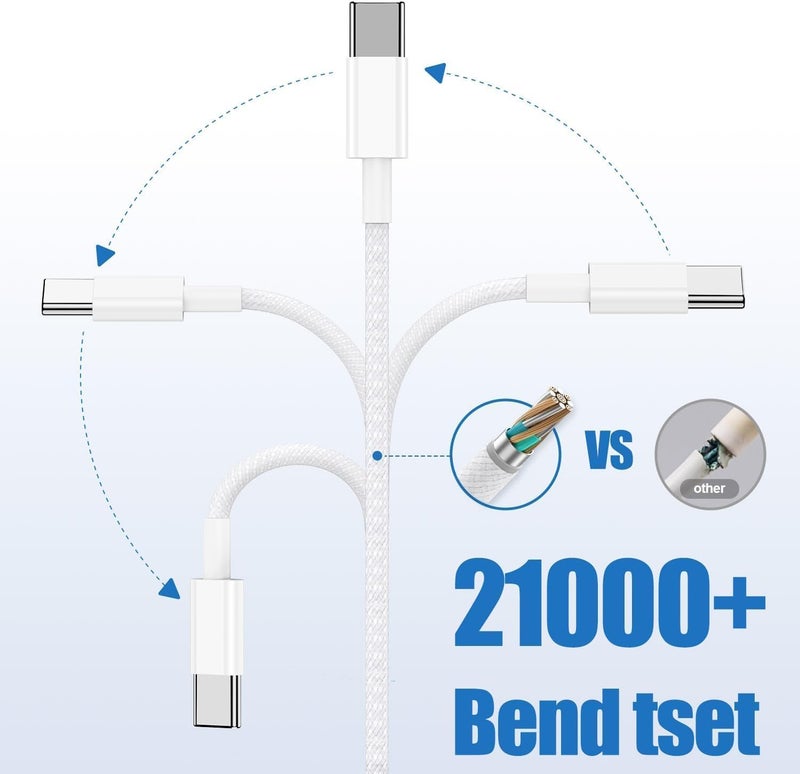 CREHAO [Apple MFi Certified] USBC Charging Cable for iPhone 16,2Pack 6ft USB A to Type C Car Charger 60W Fast Charging Cord Fast Data Sync Nylon Braided for iPhone 16 Pro/16 Pro Max/16 Plus/15 iPad - Image 2