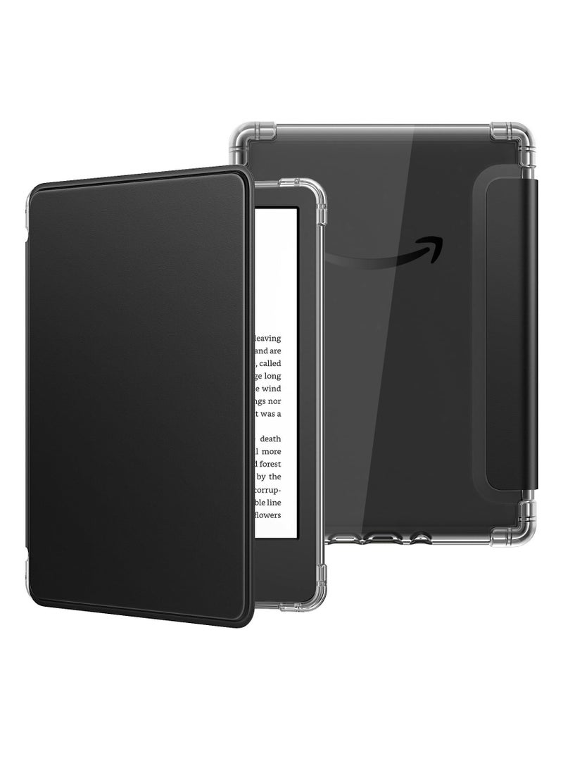 SYOSI Case for 6" Kindle (11th Generation, 2022 Release), Ultra Clear Soft Flexible Transparent TPU Back Shell with Auto Wake/Sleep, Light Cover for Kindle 11th Generation 2022, Black - Image 1