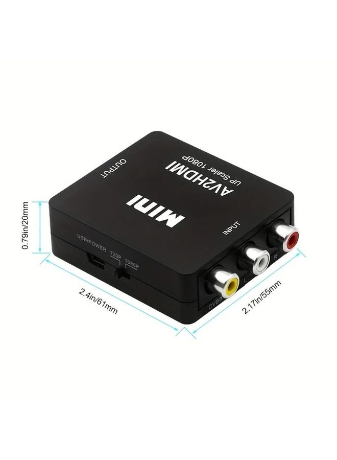 Black RCA to HDTV AV Converter 1080P HD Plug Play for TV PC PS3 Xbox VCR DVD Players - Image 3