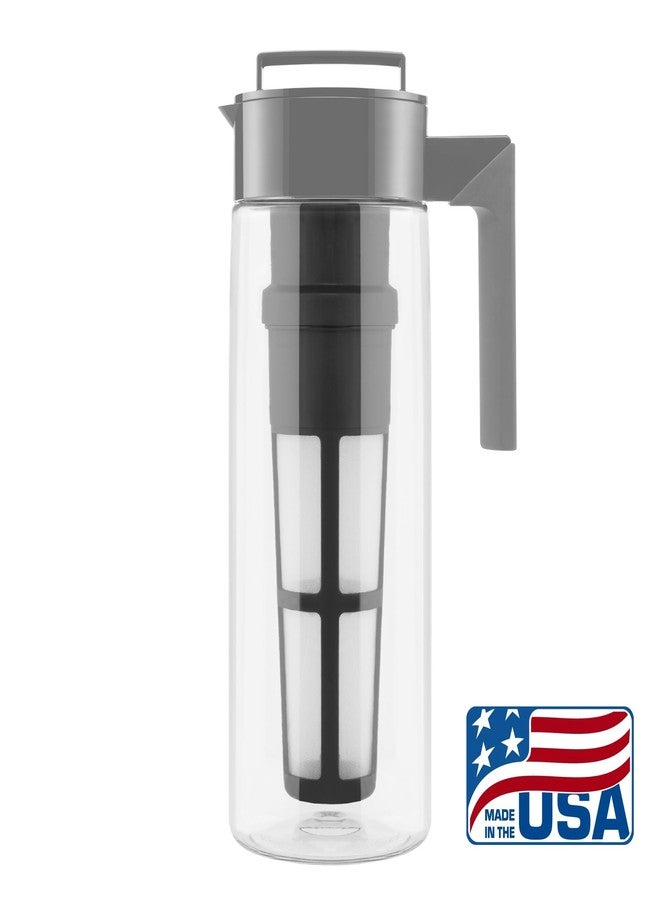 Takeya Tritan Cold Brew Coffee Maker - Airtight Pitcher with Leak-Free Lid - BPA-Free Cold Brew Maker with Silicone Handle - Dishwasher-Safe Pitcher for Homemade Cold Brew - 2 Quart, Stone - Image 2