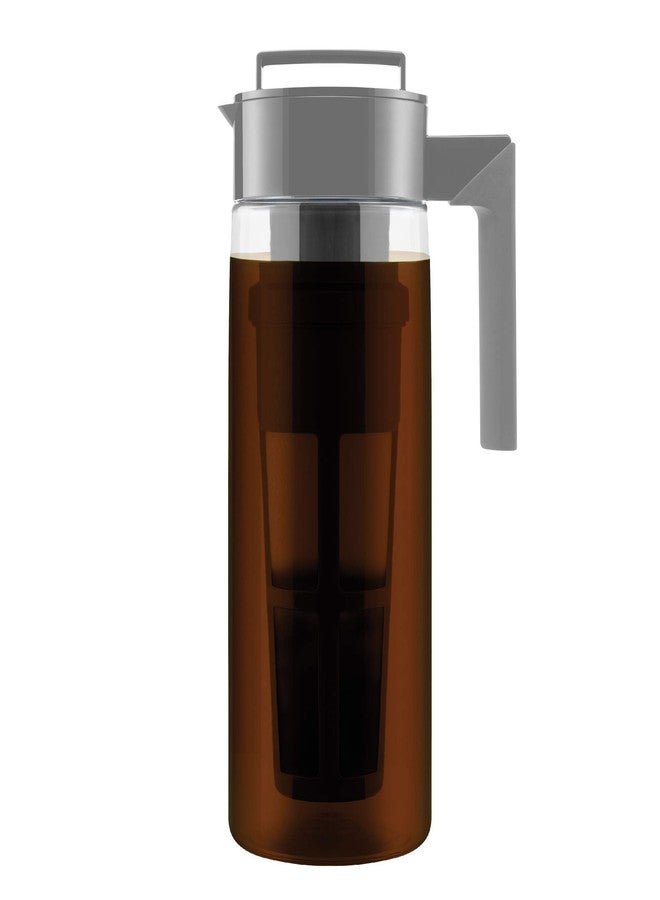 Takeya Tritan Cold Brew Coffee Maker - Airtight Pitcher with Leak-Free Lid - BPA-Free Cold Brew Maker with Silicone Handle - Dishwasher-Safe Pitcher for Homemade Cold Brew - 2 Quart, Stone - Image 1