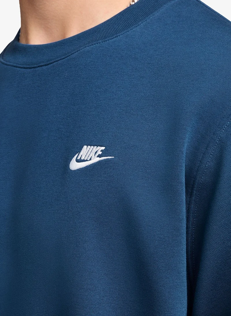 Nike COURT BLUE/(WHITE) Club Fleece Logo Sweatshirt for Men | Best Price UAE