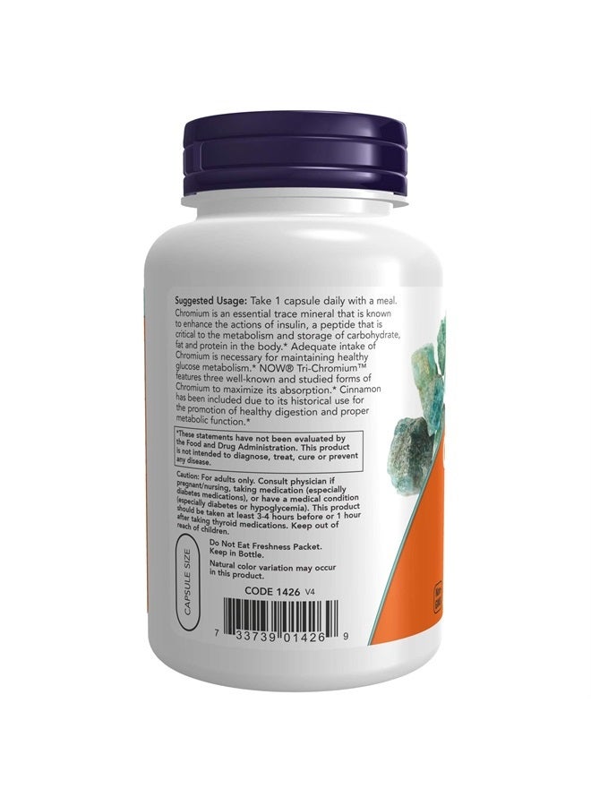 now Supplements, Tri-Chromium™ 500 mcg with Cinnamon, Insulin Co-Factor*, 180 Veg Capsules - Image 3