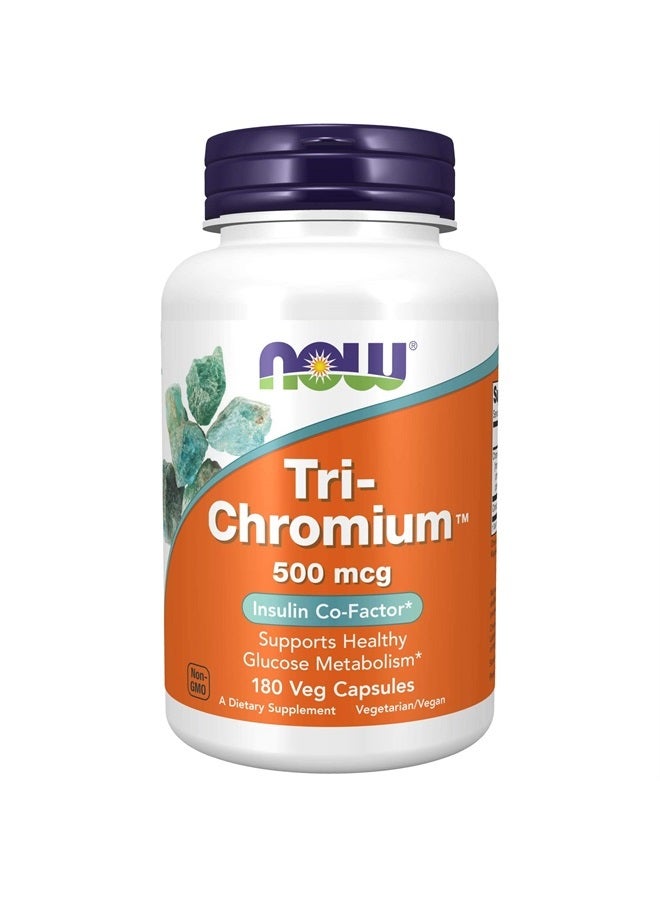now Supplements, Tri-Chromium™ 500 mcg with Cinnamon, Insulin Co-Factor*, 180 Veg Capsules - Image 1