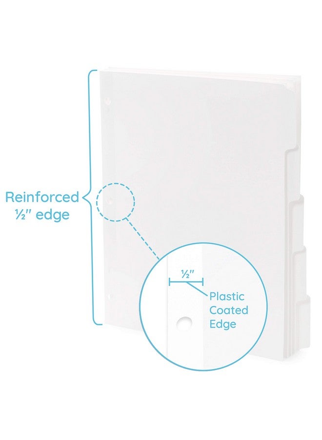 بلو سوميت سابلايز فواصل ملفات بيضاء من Blue Summit بحافة معززة، علامات تبويب مقطوعة بقياس 1/5، 100 فاصل، فواصل قابلة للطباعة بثلاث فتحات للمجلدات، 20 مجموعة - Image 2