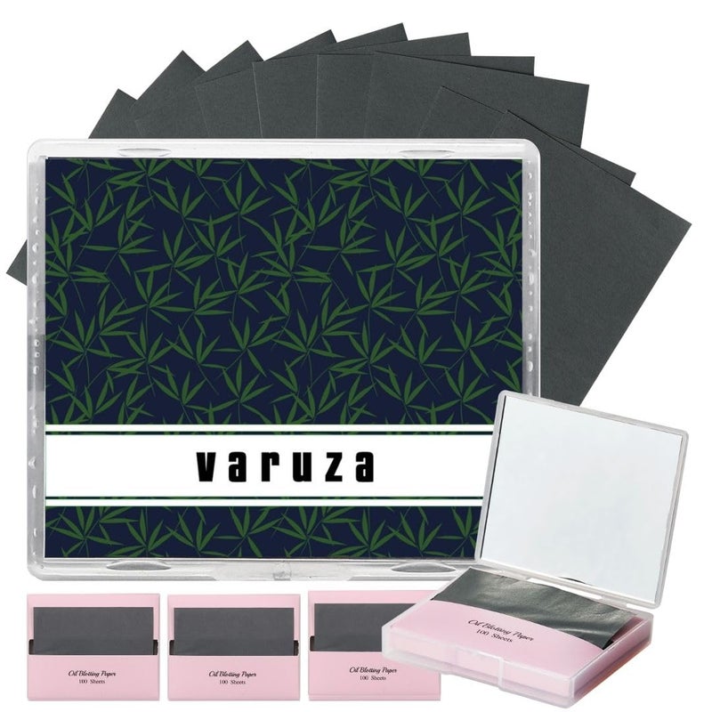400 Counts  Mirror Case Natural Bamboo Charcoall Oil Blotting Sheets for Face with Mirror Compact and Refills