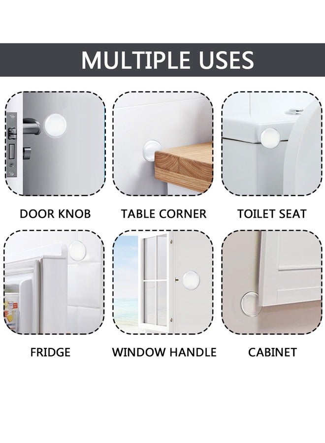 12 Pcs Door Stoppers Wall Protector, 4.2cm Reusable Door Knob Wall Protector, Clear Round Door Stops for Wall with Self Strong Adhesive, Shock Absorbent Door Bumpers for Walls - Image 5