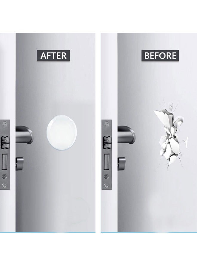 12 Pcs Door Stoppers Wall Protector, 4.2cm Reusable Door Knob Wall Protector, Clear Round Door Stops for Wall with Self Strong Adhesive, Shock Absorbent Door Bumpers for Walls - Image 3