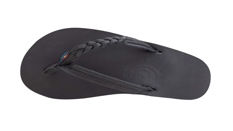 Rainbow Sandals Womenâ€™s Flirty Braidy Classic Leather w/Single Braided Strap, Classic Black, Ladies Small / 5.5-6.5 B(M) US - Image 3