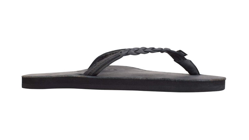 Rainbow Sandals Womenâ€™s Flirty Braidy Classic Leather w/Single Braided Strap, Classic Black, Ladies Small / 5.5-6.5 B(M) US - Image 4