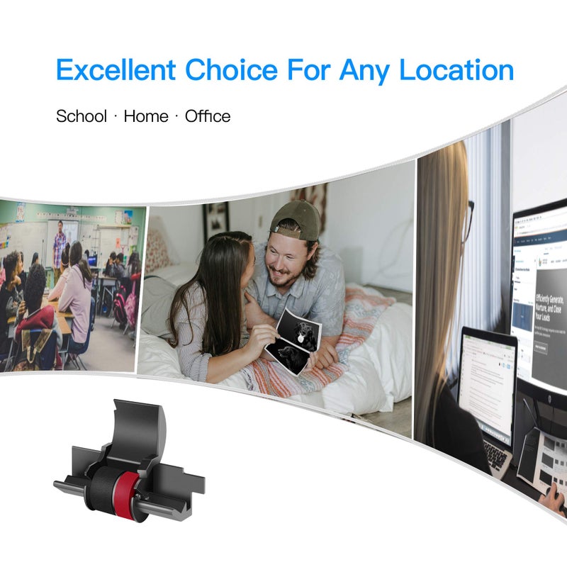 LxTek Calculator Roller Ribbons Replacement for IR40T IR-40T CP13 MP-12D to use with Sharp EL-1750V, EL-1801V HR-100TM,HR-170RC,Canon P23-dhv CP13 (Black and Red, 10-Pack, Individually Sealed) - Image 5