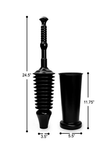 Master Plunger MP1600-TB 1.6 Gallon Low Flush Toilet Plunger with Funnel Nose Design. Tall Bucket included, Black - Image 5