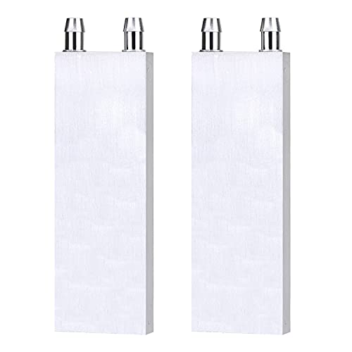 Clyxgs Aluminum Water Cooling Block,Liquid Cold Water Plate Heat Sink Water-Cooled Exchanger Head semiconductor Refrigeration Sheet CPU Graphics Radiator Heatsink Endothermic Head(40 x 120 x 12mm)2pcs - Image 1
