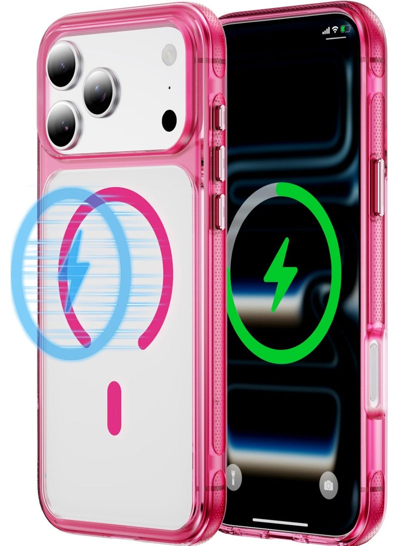 Malaksky For iPhone 17 Pro Case, Heavy Duty Shockproof Protection Phone Cases, Anti-Drop, Dual Layer Transparent Protective Cover Compatible with iPhone 17 Pro, 6.3 inch, Crystal Pink - Image 1