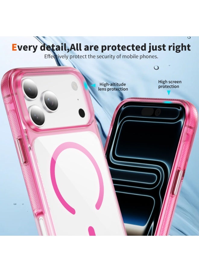 Malaksky For iPhone 17 Pro Case, Heavy Duty Shockproof Protection Phone Cases, Anti-Drop, Dual Layer Transparent Protective Cover Compatible with iPhone 17 Pro, 6.3 inch, Crystal Pink - Image 2