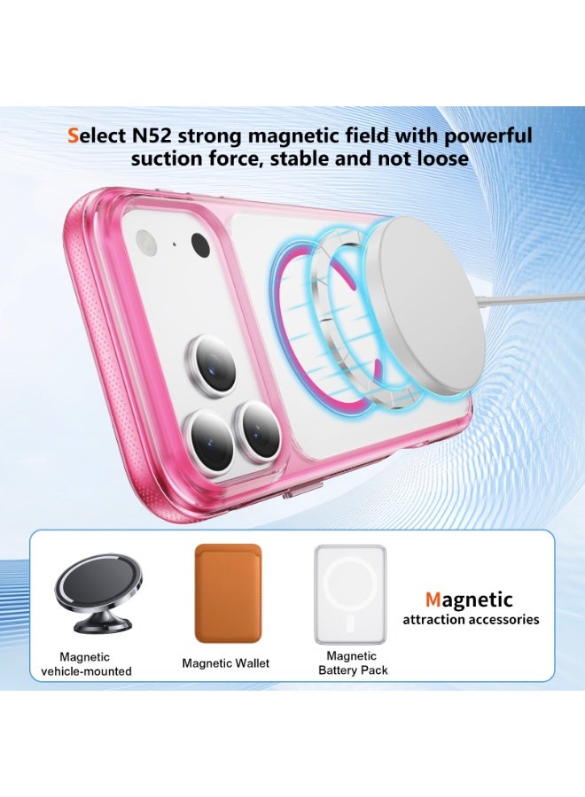 Malaksky For iPhone 17 Pro Case, Heavy Duty Shockproof Protection Phone Cases, Anti-Drop, Dual Layer Transparent Protective Cover Compatible with iPhone 17 Pro, 6.3 inch, Crystal Pink - Image 3
