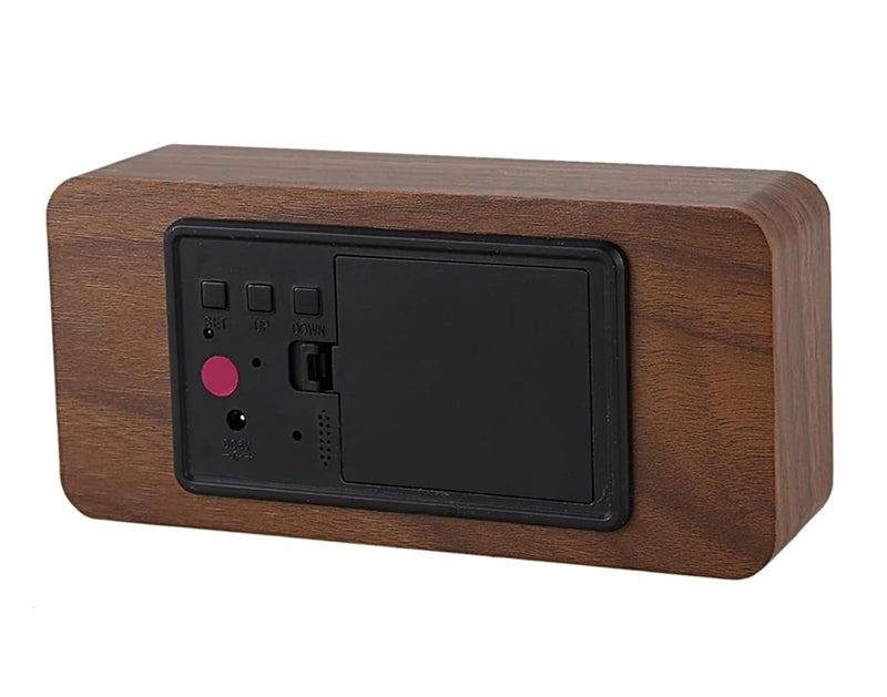 NXZ Wooden Digital Table Desk Clock with Day Date and Tempreature Function for Home and Office Decor - Image 2