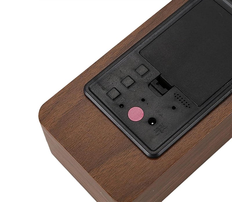 NXZ Wooden Digital Table Desk Clock with Day Date and Tempreature Function for Home and Office Decor - Image 3