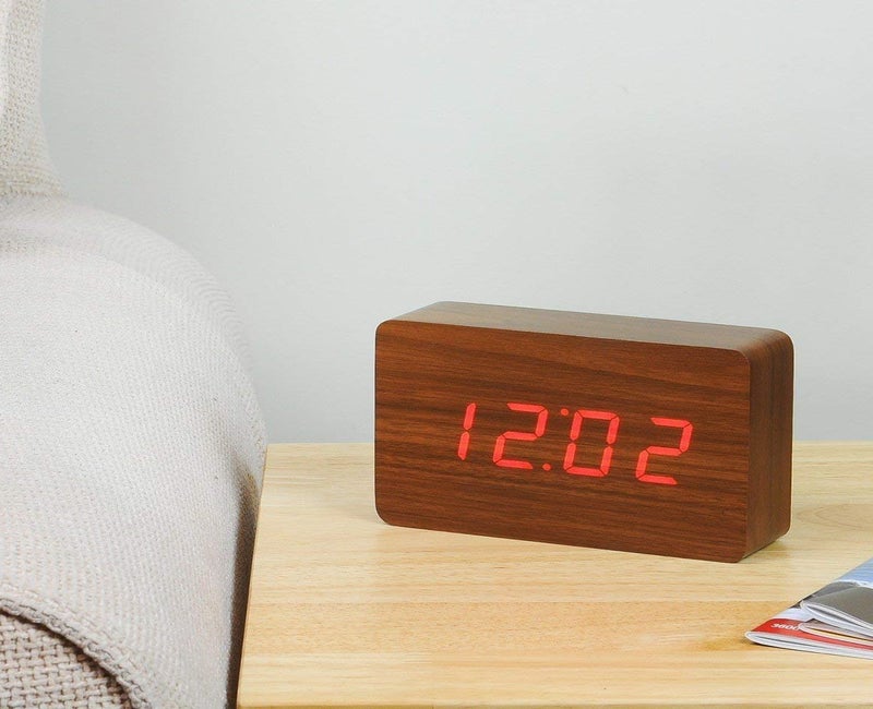 NXZ Wooden Digital Table Desk Clock with Day Date and Tempreature Function for Home and Office Decor - Image 4