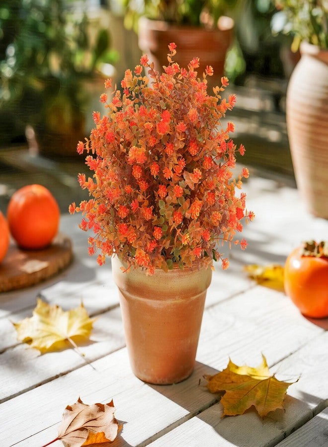 PASARA 2 Pack Fall Artificial Topiary Bushes - 23" Boxwood Ball Trees with Mums, UV Resistant Faux Plants with Ground Spike for Outdoor, Fake Shrubs for Garden Porch Patio Autumn Thanksgiving Decor - Image 3