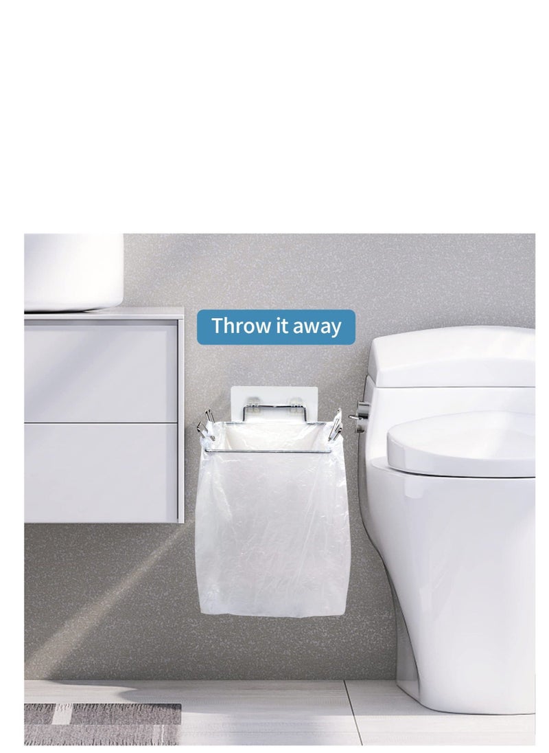Generic - Trash Bag Holder, Large Stainless Steel Trash Bag Holder for Kitchen Cabinets Doors and Cupboards, Under Sink Bag Holder, Garbage Bag Holder, Kitchen Waste Can, Kitchen Trash Cans - Image 1