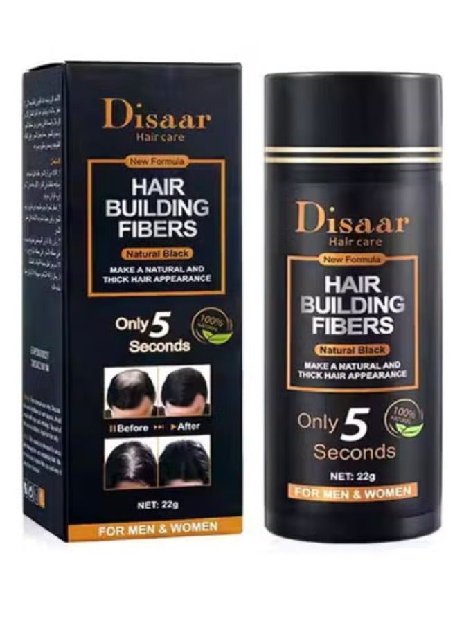 Disaar Hair Building Fibers Powder for Men Women Natural Black 22g - Image 1