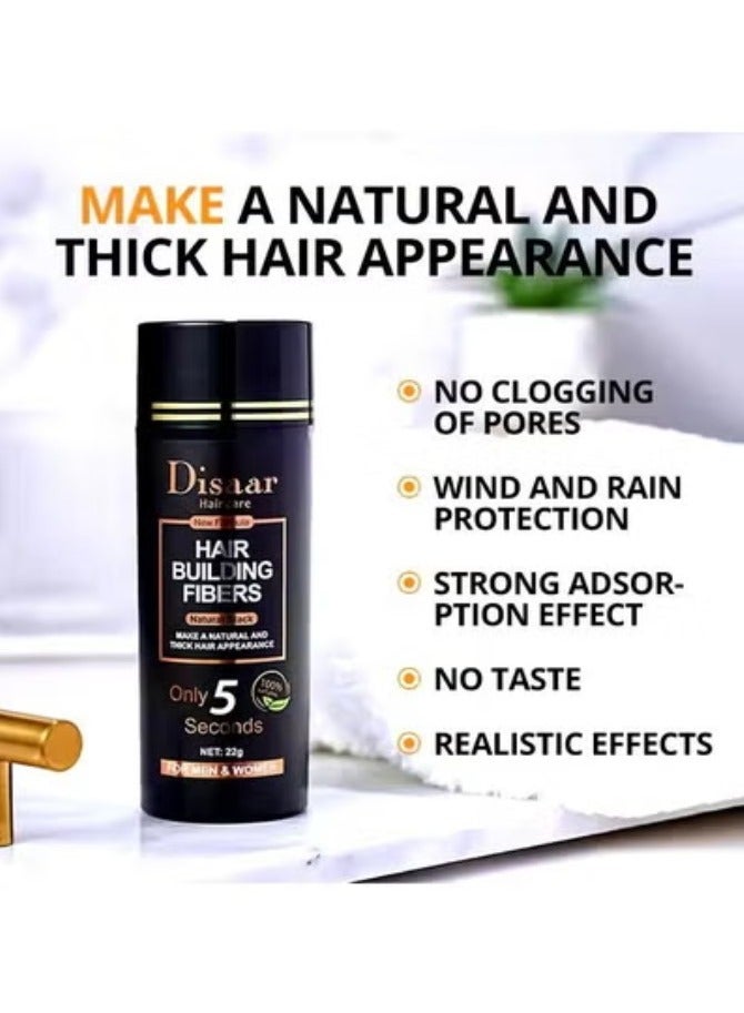 Disaar Hair Building Fibers Powder for Men Women Natural Black 22g - Image 5