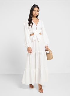 ELLA Tie Up Blouse & Skirt Set  - Image 1