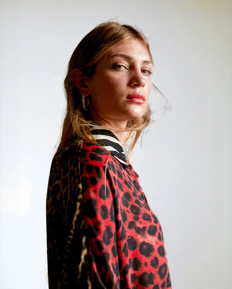 Lola Casademunt Combined animal print shirt