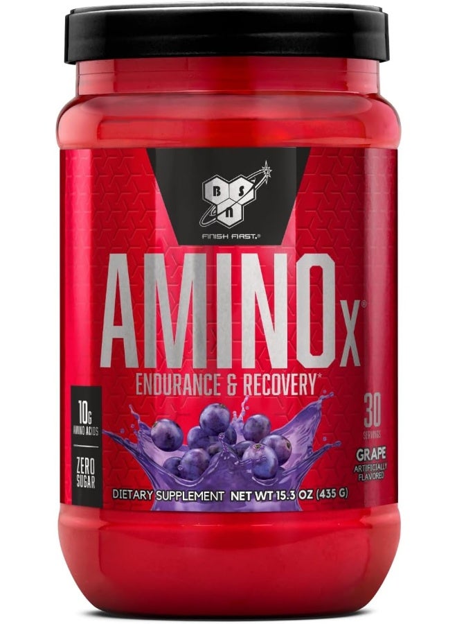 بي إس إن مسحوق أمينوكس® للطاقة الأمينية للتحمل والتعافي، أحماض أمينية فوارة فورية المفعول، مكمل غذائي - بنكهة العنب، 435 جرام، 30 حصة - Image 1