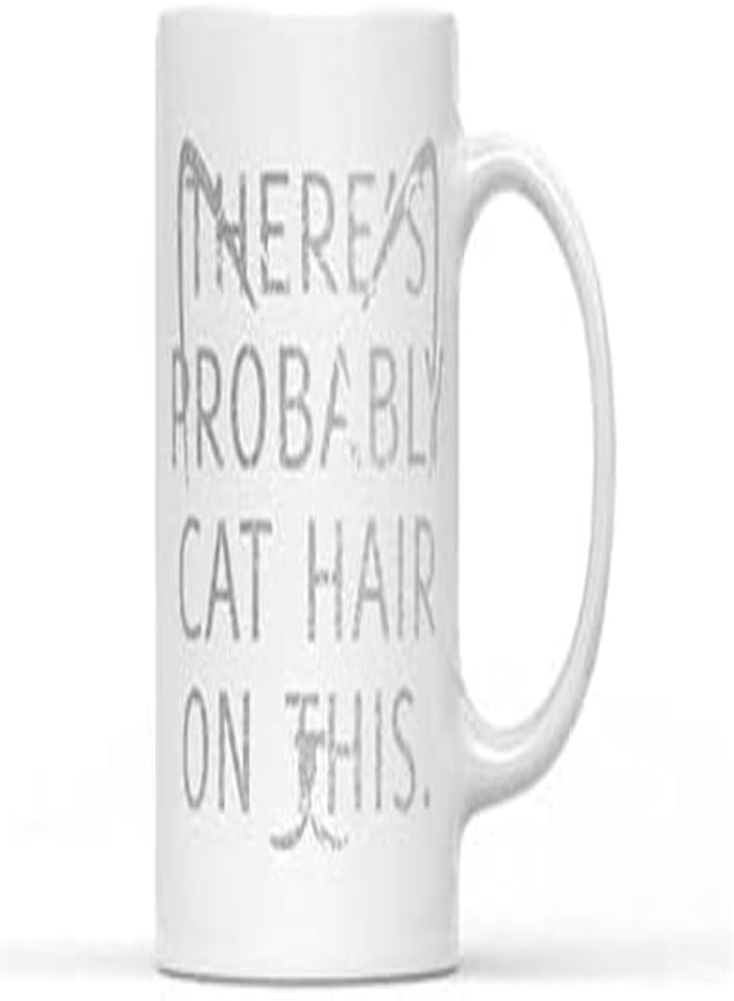 RYN PRINTED DESIGN Car Hair Printed Coffee Mug White/Silver 250ml