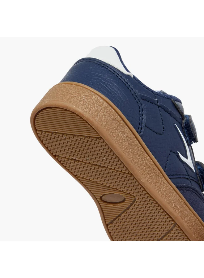 Dash Boys Logo Detail Sneakers with Hook and Loop Closure