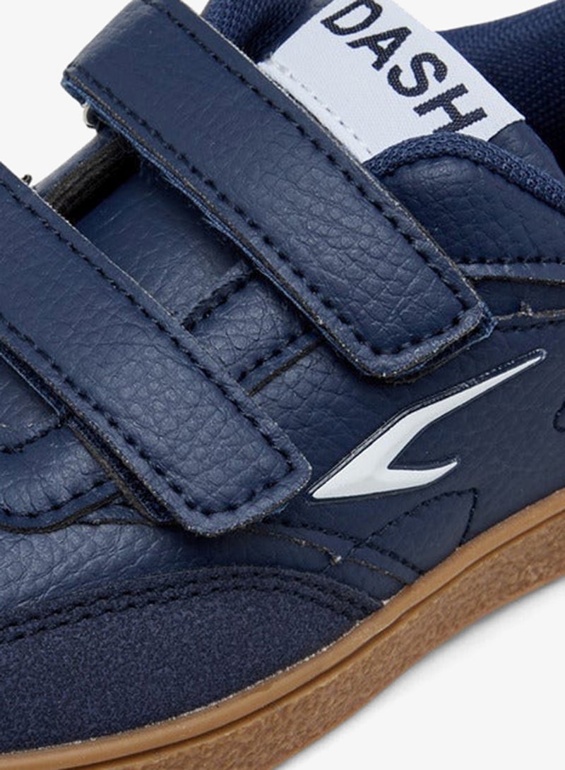 Dash Boys Logo Detail Sneakers with Hook and Loop Closure - Image 4