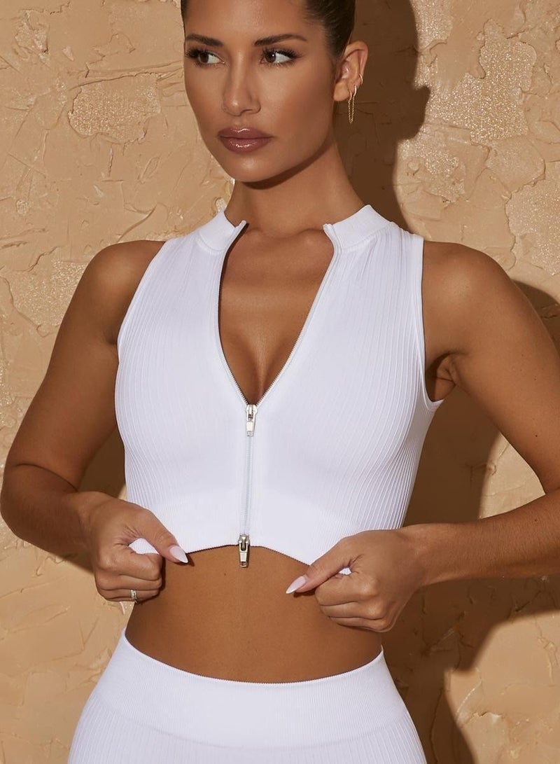 Loquat Tight Fitting Stretch Soft Vest White  - Image 1