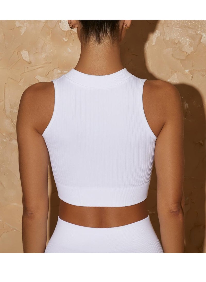 Loquat Tight Fitting Stretch Soft Vest White  - Image 2