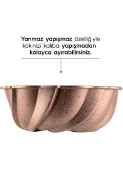 Nehir Tart Bouquet Rose Gold Casting Cake Mold 26 cm 26CM Pink Casting 1 Piece  - Image 2