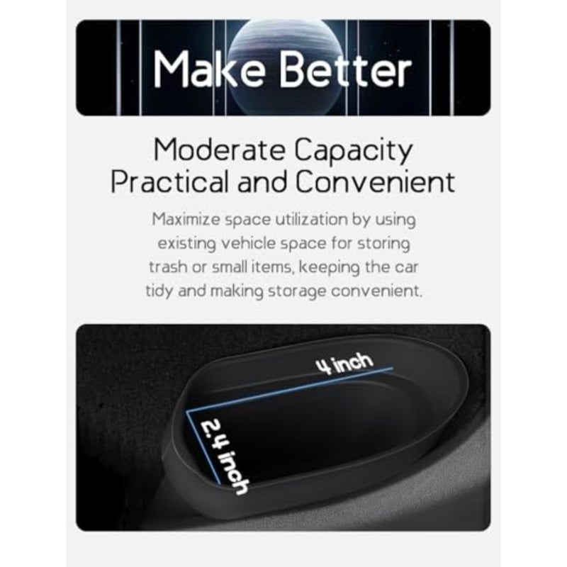 Car Trash Can Bin, Premium Black Leakproof Vehicle Waste Container, Adjustable Straps, Space Saving Auto Dustbin, Dual Compartment, Quick Installation for Interior Organization - Image 2