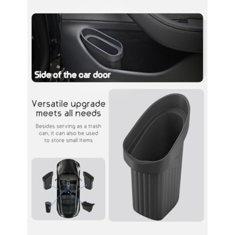 Car Trash Can Bin, Premium Black Leakproof Vehicle Waste Container, Adjustable Straps, Space Saving Auto Dustbin, Dual Compartment, Quick Installation for Interior Organization - Image 4